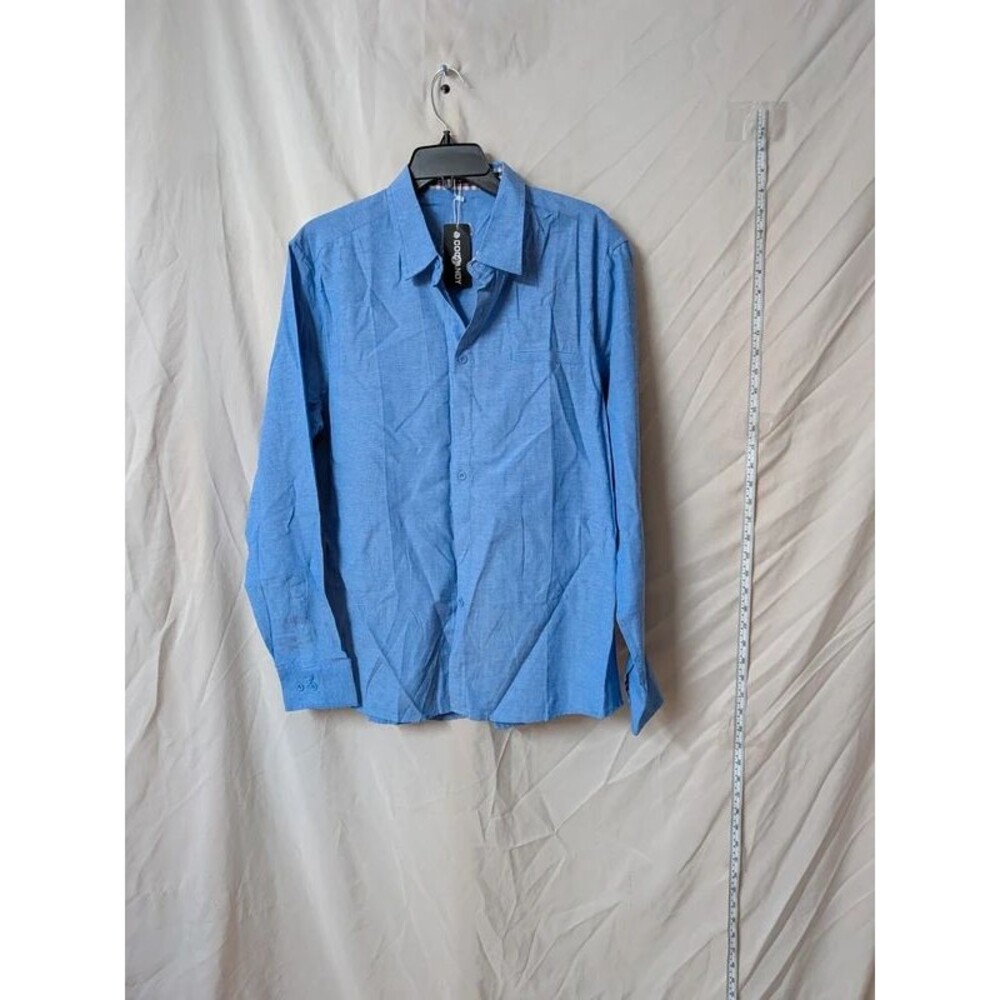 NWT Coofandy Men's Blue Chambray Button Down Shirt - Size M